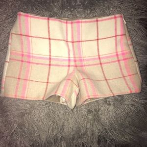 Girls wool plaid shorts